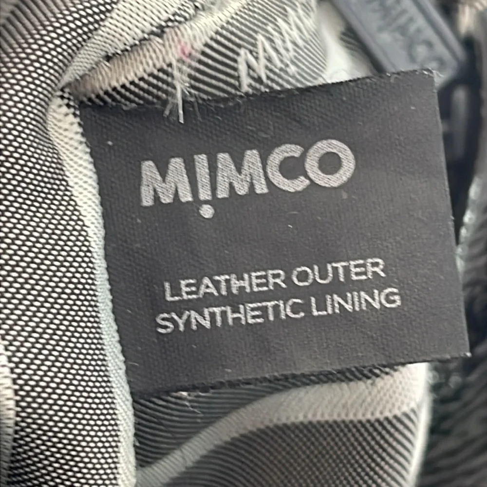Mimco Australia Lovely Medium Pouch in Black Rosegold, Leather Outer, 8
